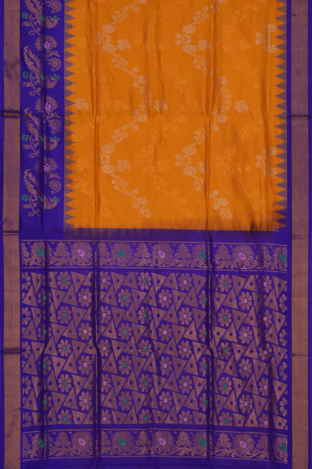 Image of South Silk Yellow Saree